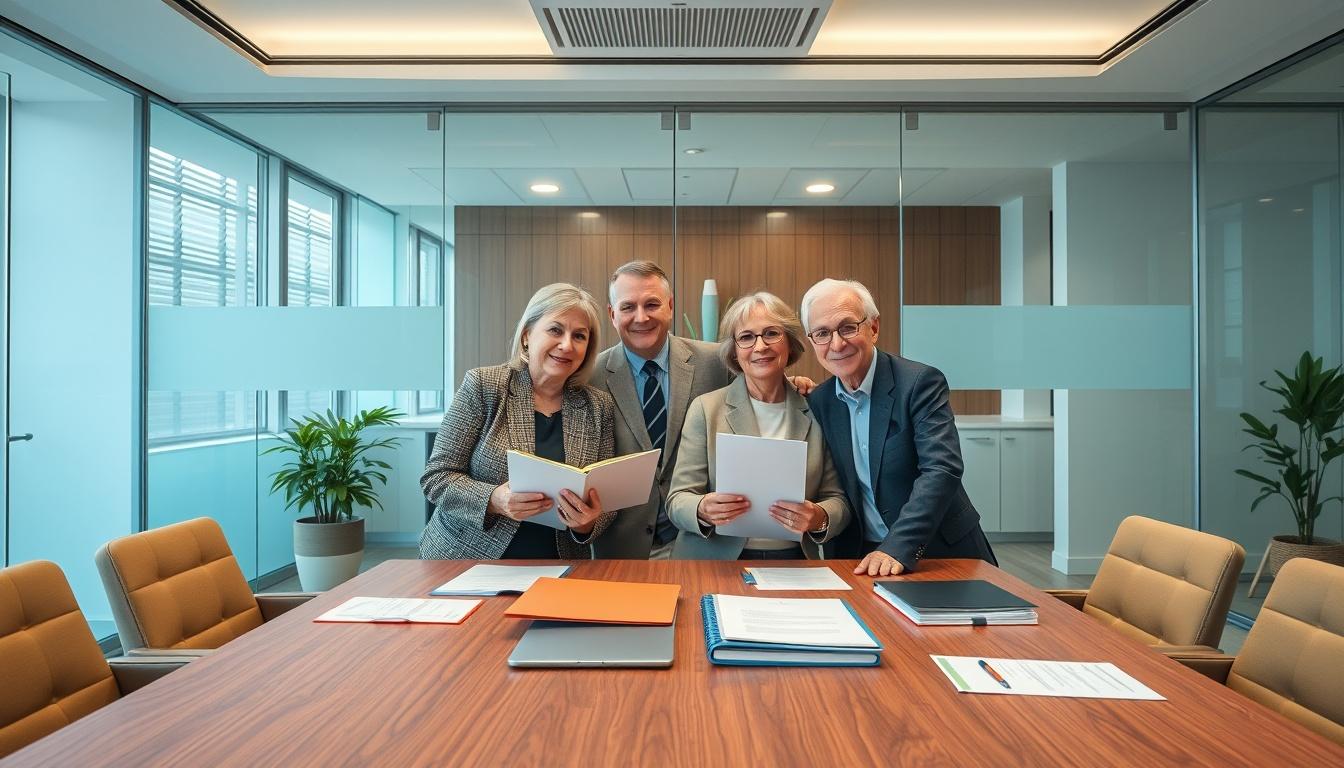 Senior legal team and family support